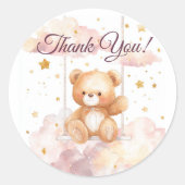 Aardige teddybeer - bedank je sticker (Voorkant)