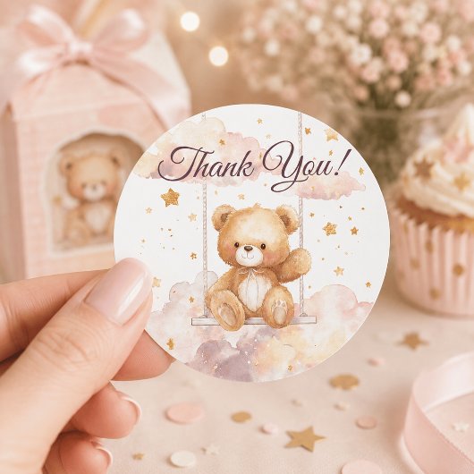 Aardige teddybeer - bedank je sticker