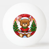 Aardige teddybeer in kerstmannenpak pingpongbal (Achterkant)