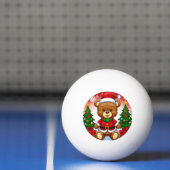 Aardige teddybeer in kerstmannenpak pingpongbal (Net)