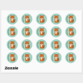 Aardige Tijgerwelp Aangepaste Naam Groen Ronde Sticker (Vel)