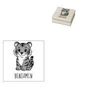 Aardige Tijgerwelp Aangepaste Naam Rubberstempel (Gestempeld)