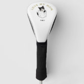 Aardige Tuxedo Kat in Zak Naam Personalized Golfheadcover (Voorkant)