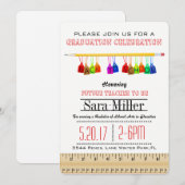 Aardige uitnodiging voor afstudeerfeest voor leraa (Voorkant / Achterkant)