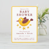 Aardige uitnodiging voor een babyshower (Staand voorkant)