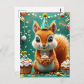 Aardige verjaardag Eekhoorn Briefkaart (Voorkant / Achterkant)
