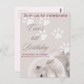 Aardige verjaardagsuitnodiging | Aanpasbaar Briefkaart (Voorkant / Achterkant)