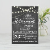 Aardige verrassingsuitnodiging voor pensionering kaart (Staand voorkant)