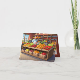 Aardige verse fruitverkopers aanpasbaar  kaart