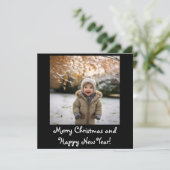Aardige vierkante kerstfoto kaart (Staand voorkant)