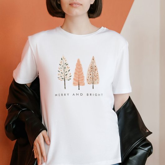Aardige vrolijke en heldere Boho kerstboom vrouwen T-shirt