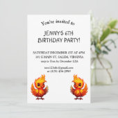 Aardige vurige cartoon baby feniks verjaardag kaart (Staand voorkant)