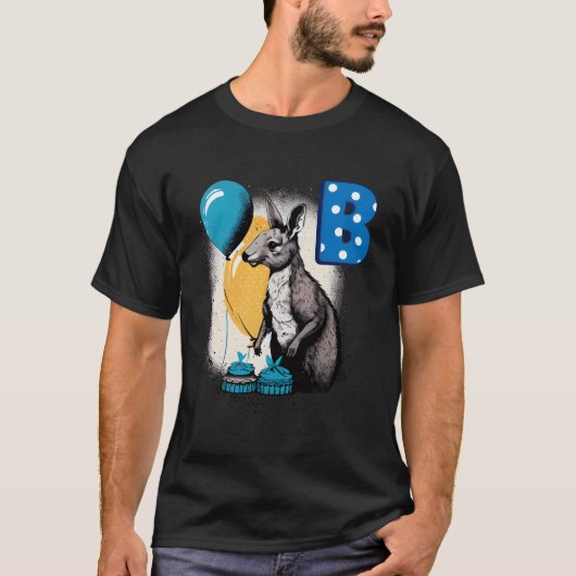 Aardige wallaby met hoofdletter B T-shirt (Voorkant)