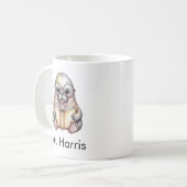 Aardige Walrus Leest Boek Custom Koffiemok (Voorkant links)