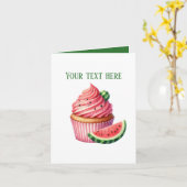 Aardige watermeloencupcake aanpasbaar kaart (Gele Bloem)