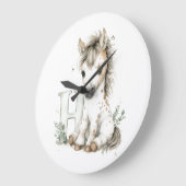 Aardige waterverf baby dier alfabet Paard Grote Klok (Hoek)