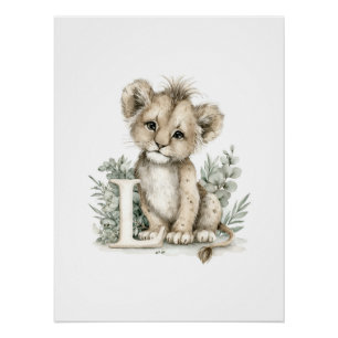 Aardige waterverf baby dieren met alfabet letters perfect poster