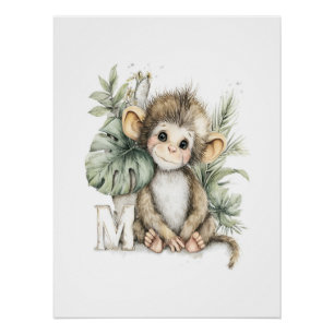 Aardige waterverf baby dieren met alfabet letters perfect poster