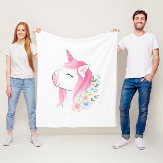 Aardige Waterverf Baby Eenhoorn Custom Na Fleece Deken