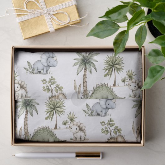Aardige waterverf babyschattige dinosauriërs tissuepapier (Geschenk)