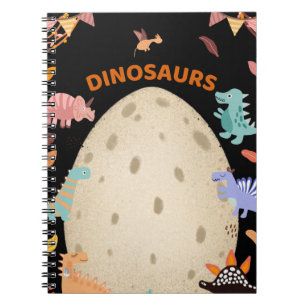 Aardige waterverf dinosauriërs met groot dinosauru notitieboek