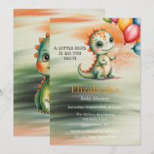 Aardige Waterverf Dinosaurus Baby Shower
