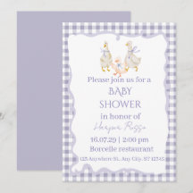 Aardige Waterverf Eend Familie Baby Shower Uitnodi