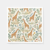 Aardige Waterverf Giraffe Patroon Servet (Voorkant)