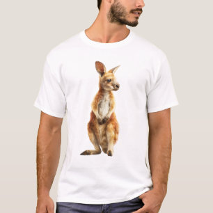 Aardige waterverf illustratie van een kangoeroe jo t-shirt