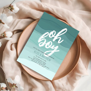 Aardige Waterverf Oh Jongen Baby Shower Kaart