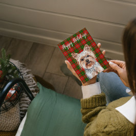 Aardige Waterverf Yorkshire Terrier Hond Op Maat Feestdagenkaart