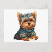 Aardige waterverf Yorkshire Terrier Puppy Briefkaart (Voorkant)