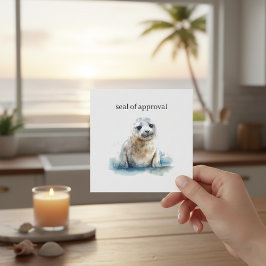 Aardige Waterverf Zeehond Pup, op maat Kaart