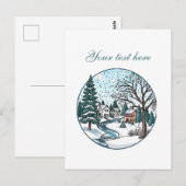Aardige winter scène aanpasbaar briefkaart (Voorkant / Achterkant)