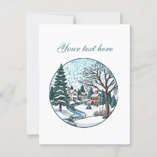 Aardige winter scène aanpasbaar briefkaart