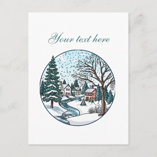 Aardige winter scène aanpasbaar briefkaart (Voorkant)