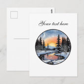 Aardige winter scène aanpasbaar briefkaart (Voorkant / Achterkant)