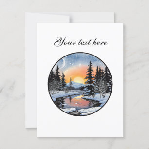 Aardige winter scène aanpasbaar  briefkaart