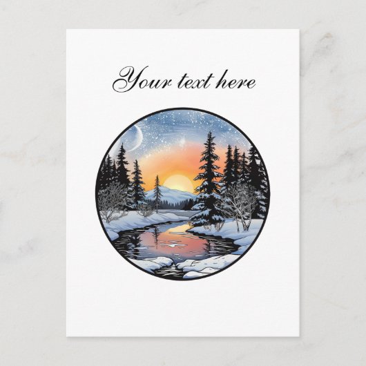 Aardige winter scène aanpasbaar briefkaart (Voorkant)