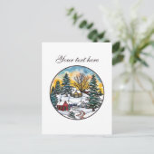 Aardige winter scène aanpasbaar briefkaart (Staand voorkant)