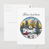 Aardige winter scène aanpasbaar briefkaart (Voorkant / Achterkant)