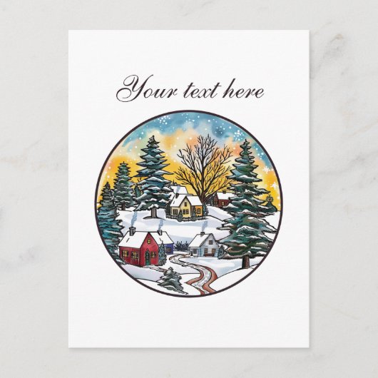 Aardige winter scène aanpasbaar briefkaart (Voorkant)