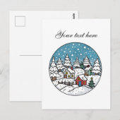 Aardige winterscène aanpasbaar briefkaart (Voorkant / Achterkant)