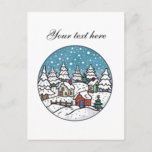 Aardige winterscène aanpasbaar briefkaart (Voorkant)