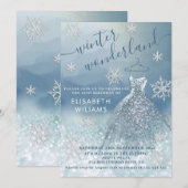 Aardige winterwonderland glitter ombre zoete 16 kaart (Voorkant / Achterkant)