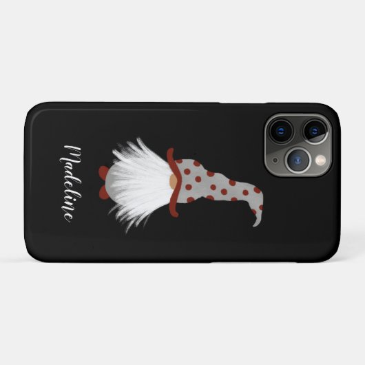 Aardige witte baardkabouter met naam Case-Mate iPhone case (Achterkant (horizontaal))