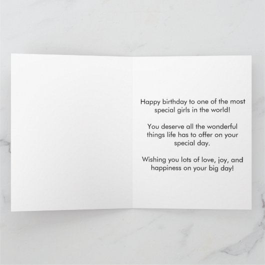 Aardige Witte Baby Eenhoorn met Bloemen Kaart (Binnen)