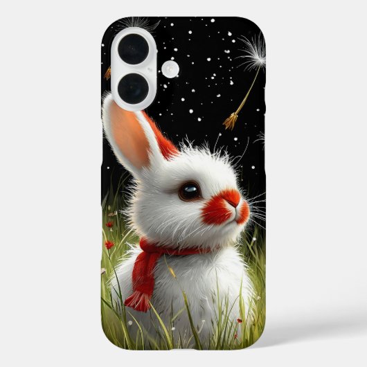 Aardige witte konijn zittend in het gras Case-Mate iPhone case (Achterkant)