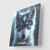 Aardige wolfbaby in het maanlicht vierkante klok (Hoek)