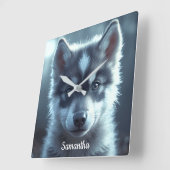 Aardige wolfbaby in het maanlicht vierkante klok (Hoek)